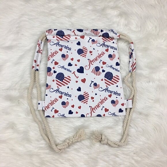 ANNA & AVA Soho Sling Backpack Love America Heart Patriotic Canvas Nautical NWOT - Picture 1 of 7